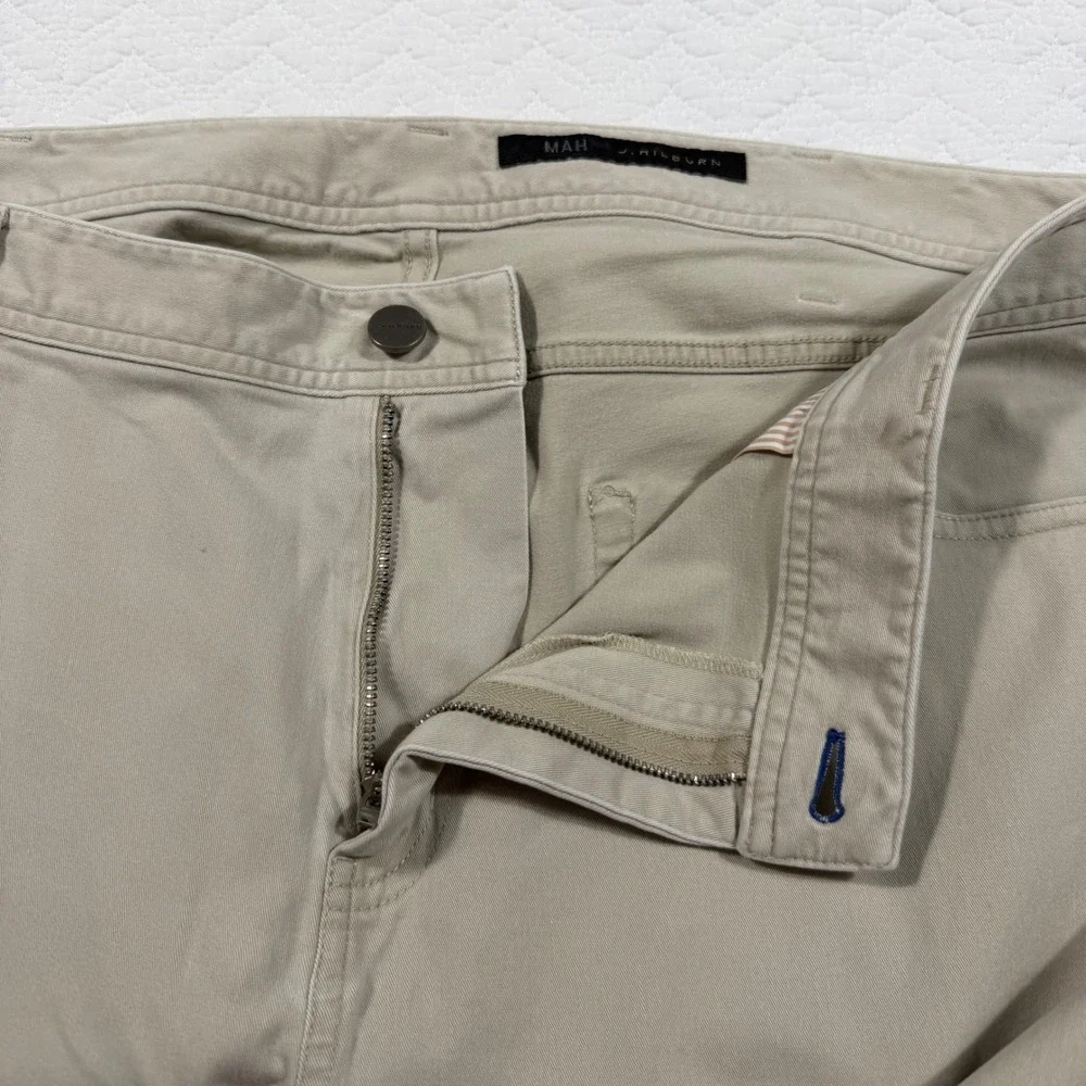 J. Hilburn Men Pants 41x32 Custom 5-Pocket Chino Twill Khaki Tan EUC